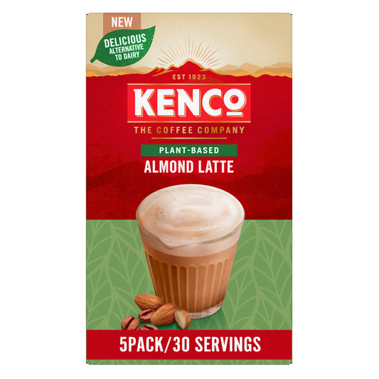 Kenco Plant Based Almond Latte vegan instant coffee sachets 5x6 pack