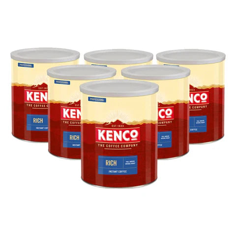Case of 6 Kenco Rich Roast 750g instant coffee tins