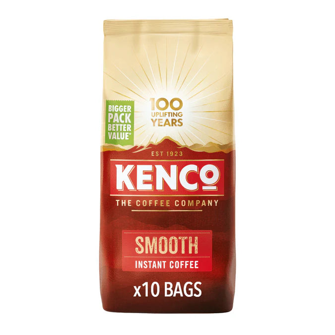 Single 300g refill bag of Kenco Smooth Roast Instant Coffee.