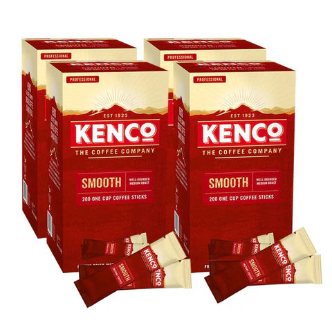 Bulk pack of Kenco Smooth Roast Instant Coffee Sticks, 4 boxes of 200 each