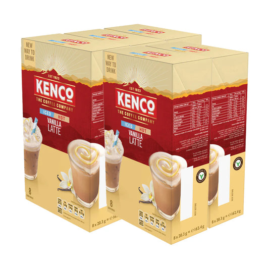 Kenco Vanilla Latte Instant Coffee Sachets for quick and convenient lattes