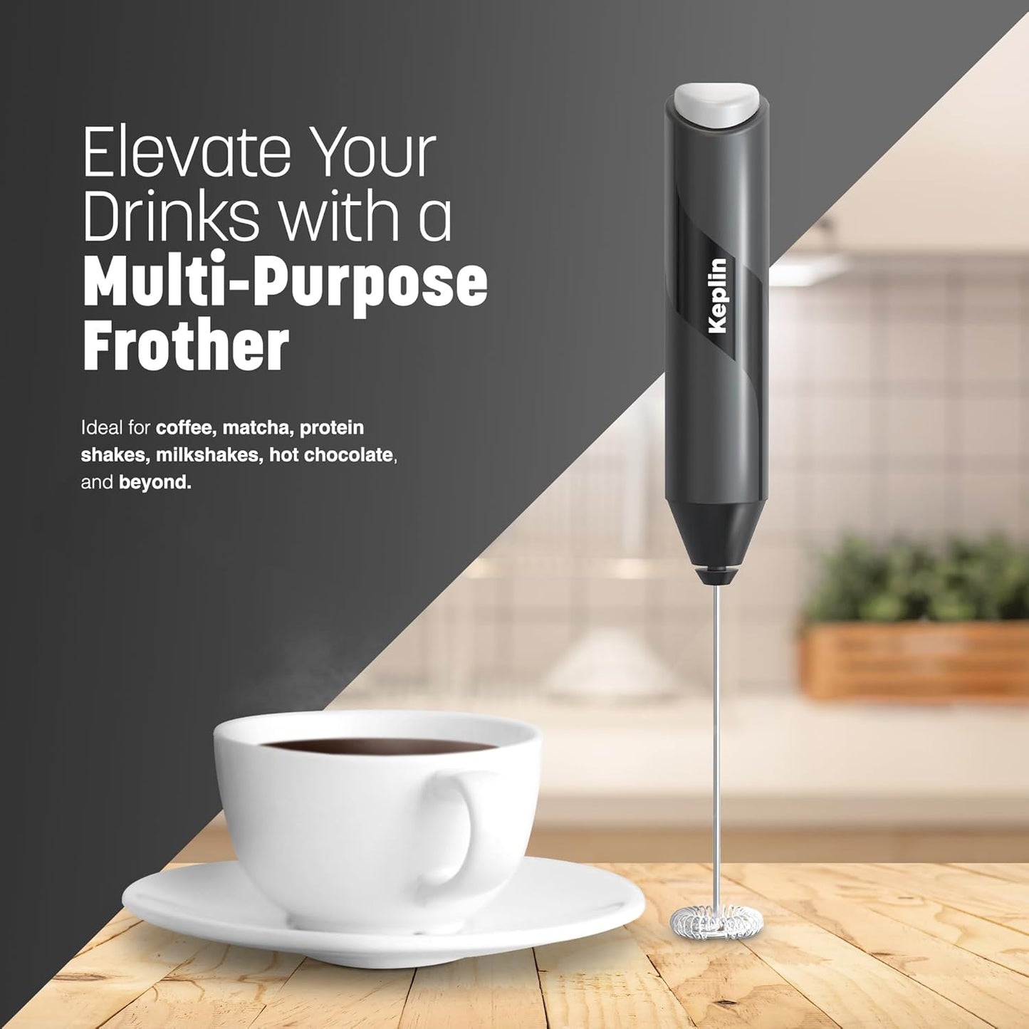 Keplin milk frother made of durable stainless steel