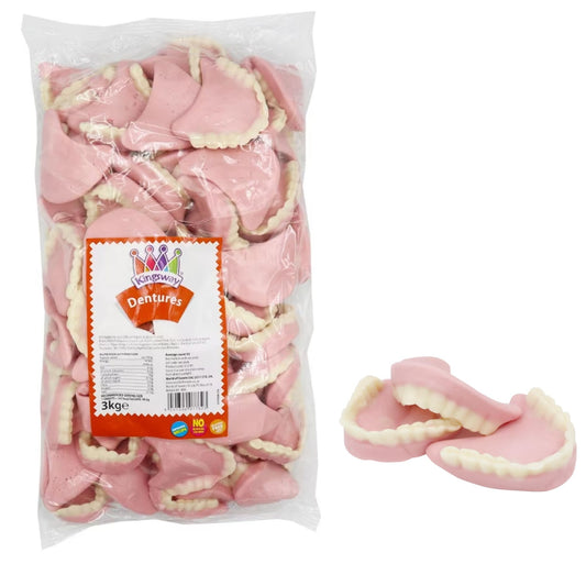Kingsway Dentures 3kg strawberry & cream flavoured novelty gummy sweets