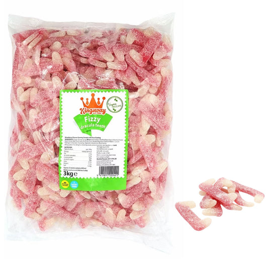 Kingsway Vegan Fizzy Dracula Teeth 3kg sour fruit jelly sweets