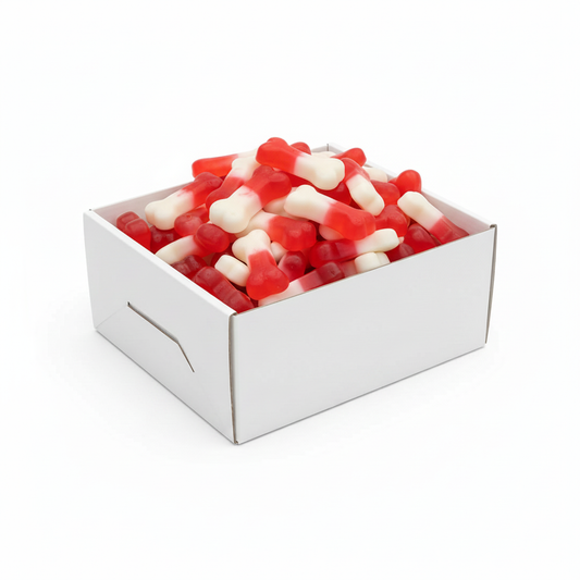 Kingsway gummy bones 3kg bulk bag strawberry-flavoured jelly sweets