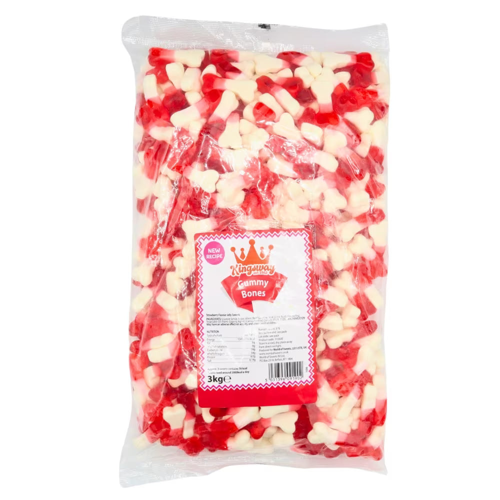Bulk bag of Kingsway gummy bones perfect for gifting or events
