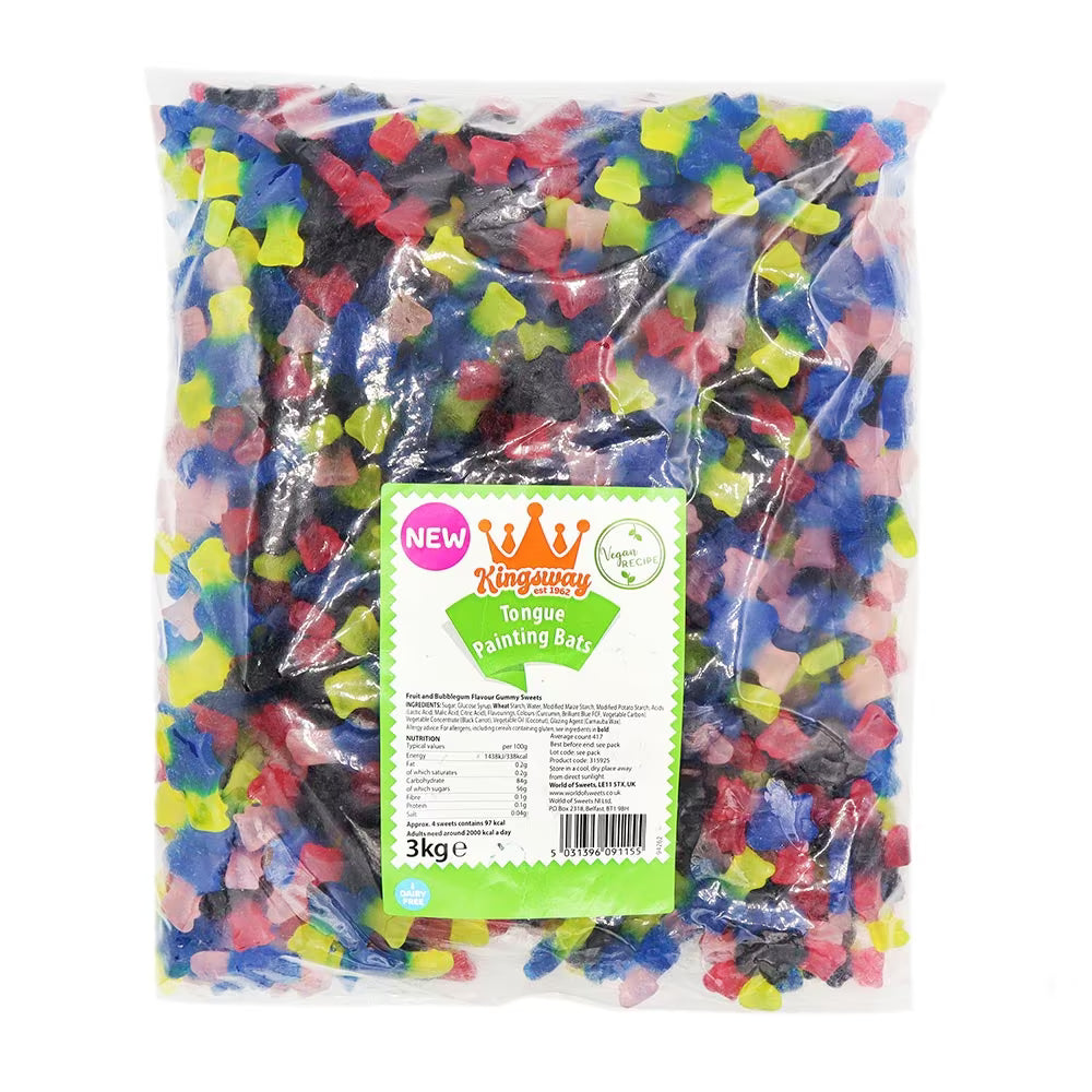 Tongue-painting bat gummies fun candy for parties or pick-and-mix