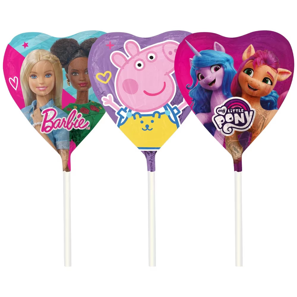 Nut safe Kinnerton milk chocolate lollipops with kids’ characters