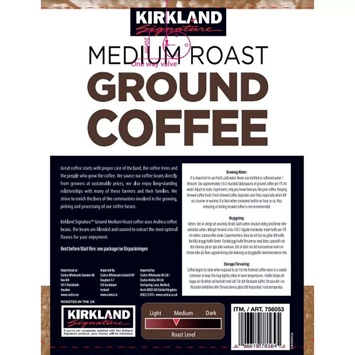 1.13kg Kirkland Signature ground coffee medium roast