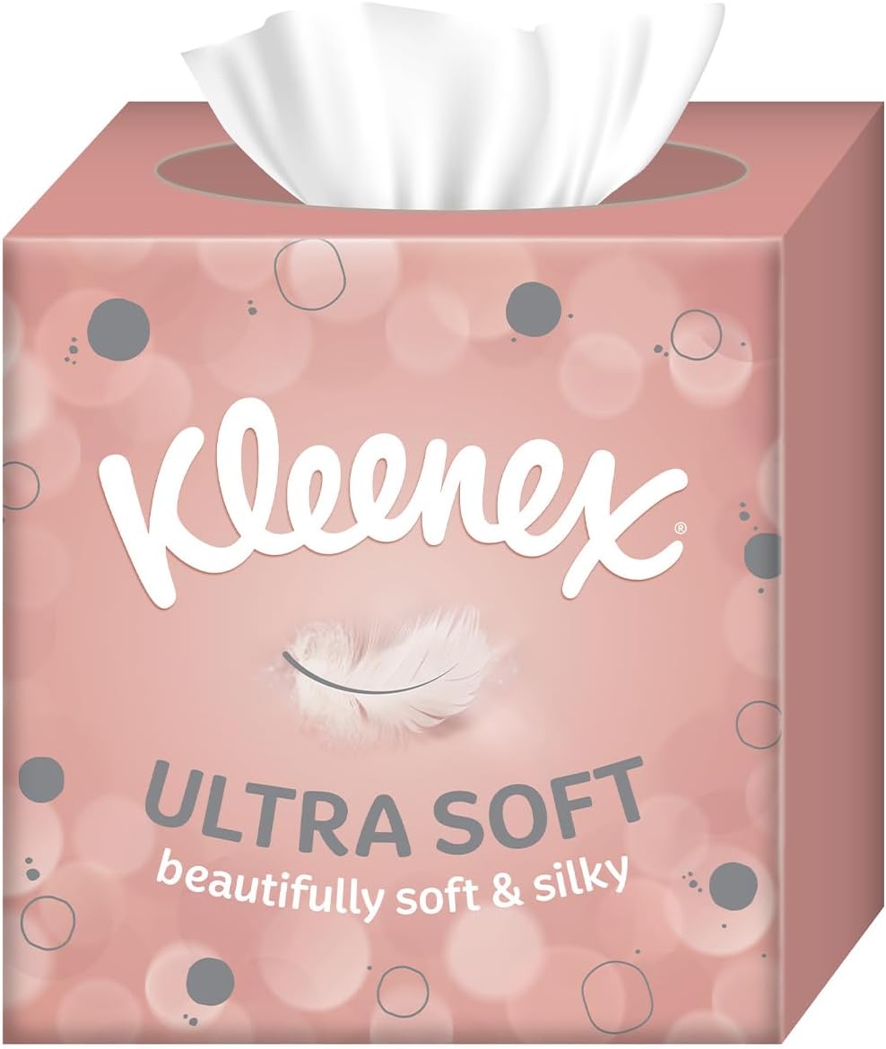 Soft facial tissues in cube boxes for home and office