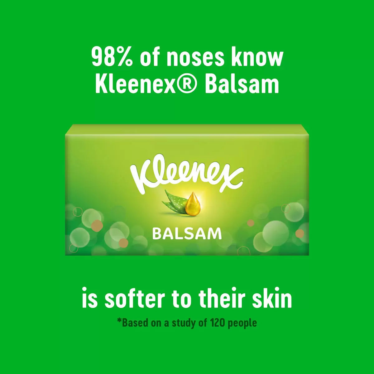 Soft 3-ply Kleenex tissues with protective soothing balm