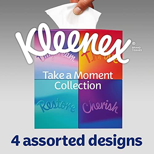 Kleenex Take a Moment tissue boxes with calming designs