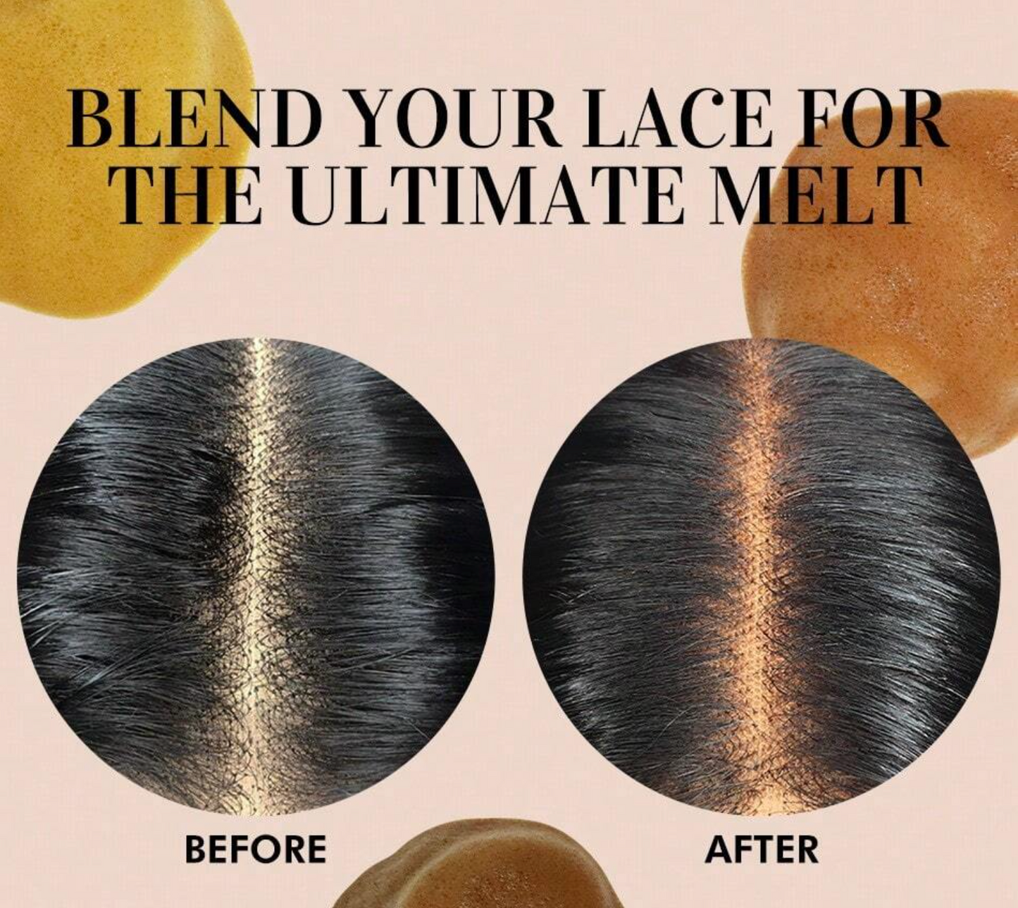 Hair styling kit with lace glue and tint for natural finish