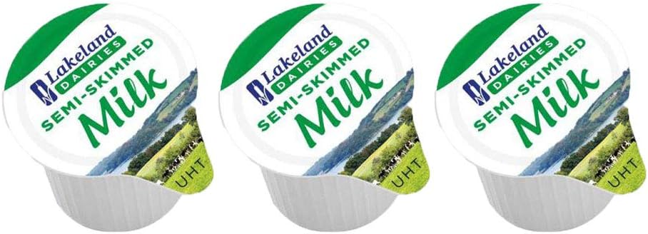 Lakeland Semi-Skimmed Milk Pots 2 x 120 Pack – Convenient, Mess-Free Milk for Tea, Coffee & Cereal