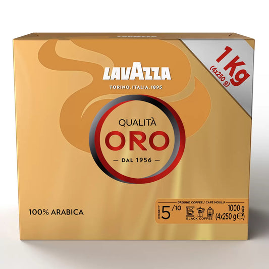 Lavazza Qualità Oro 100% Arabica Ground Coffee 4 pack 250g each