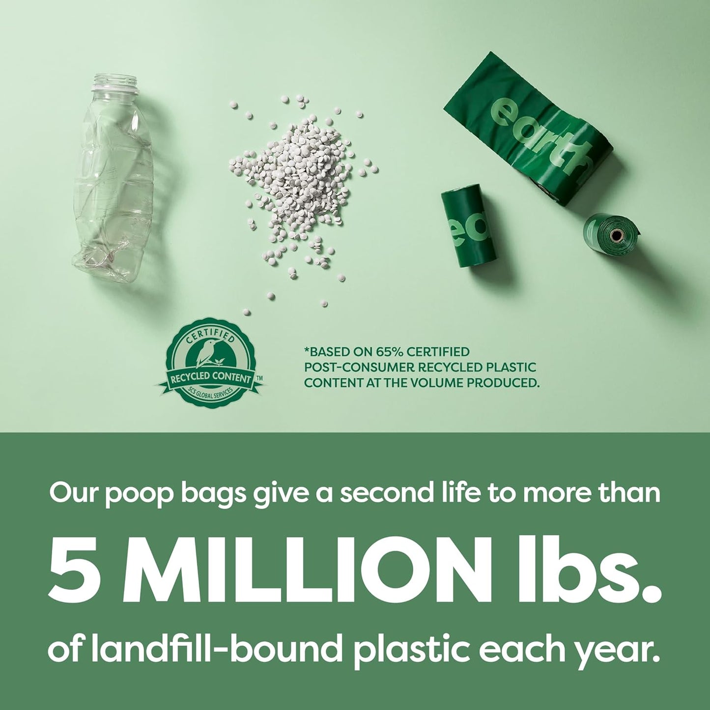 Lavender scented Earth Rated dog waste bags with eco-friendly packaging