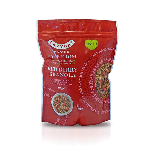 Lazy Day granola served with yogurt and fresh berries