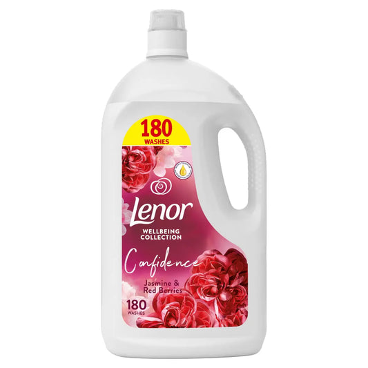 Lenor Jasmine & Red Berries Fabric Conditioner, keeps fabrics soft, fresh, and luxuriously scented
