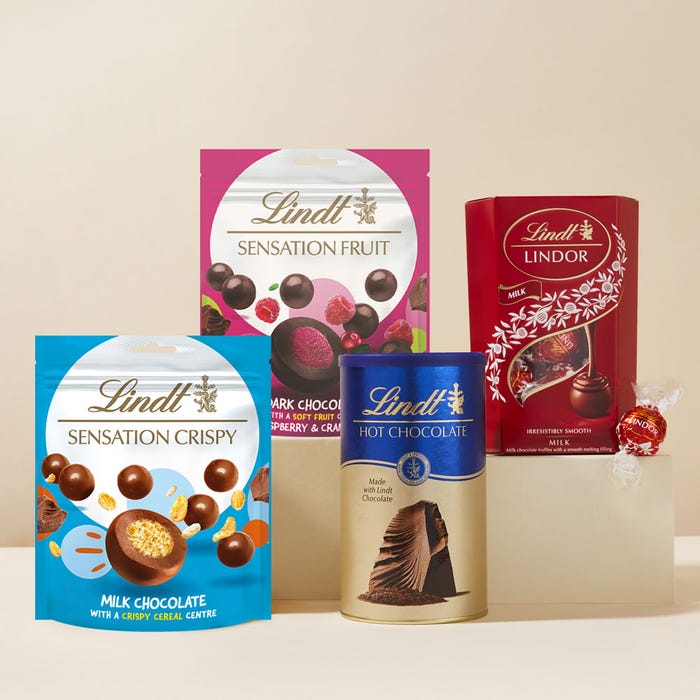 Lindt chocolate sharing bundle with hot chocolate and truffles 790g