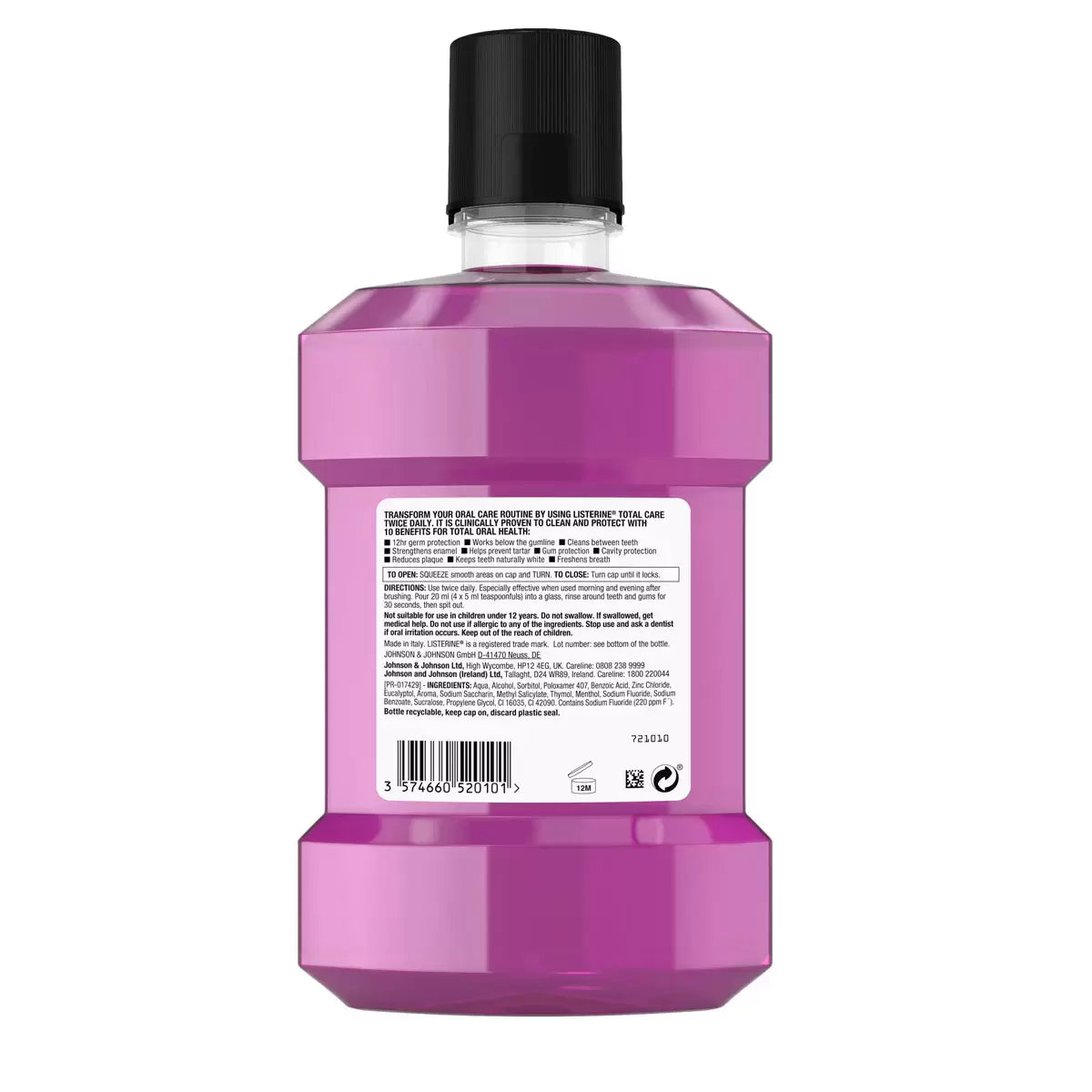 Mint-flavoured Listerine 10-in-1 mouthwash for oral care