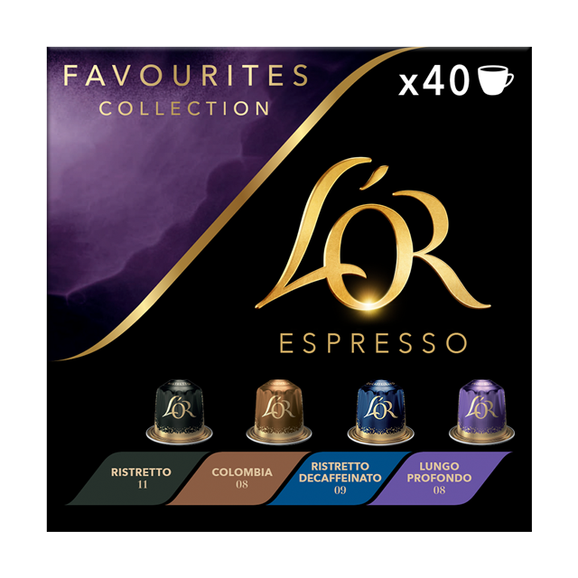 L’OR coffee pods variety pack with 40 capsules and four blends