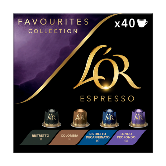 L’OR coffee pods variety pack with 40 capsules and four blends
