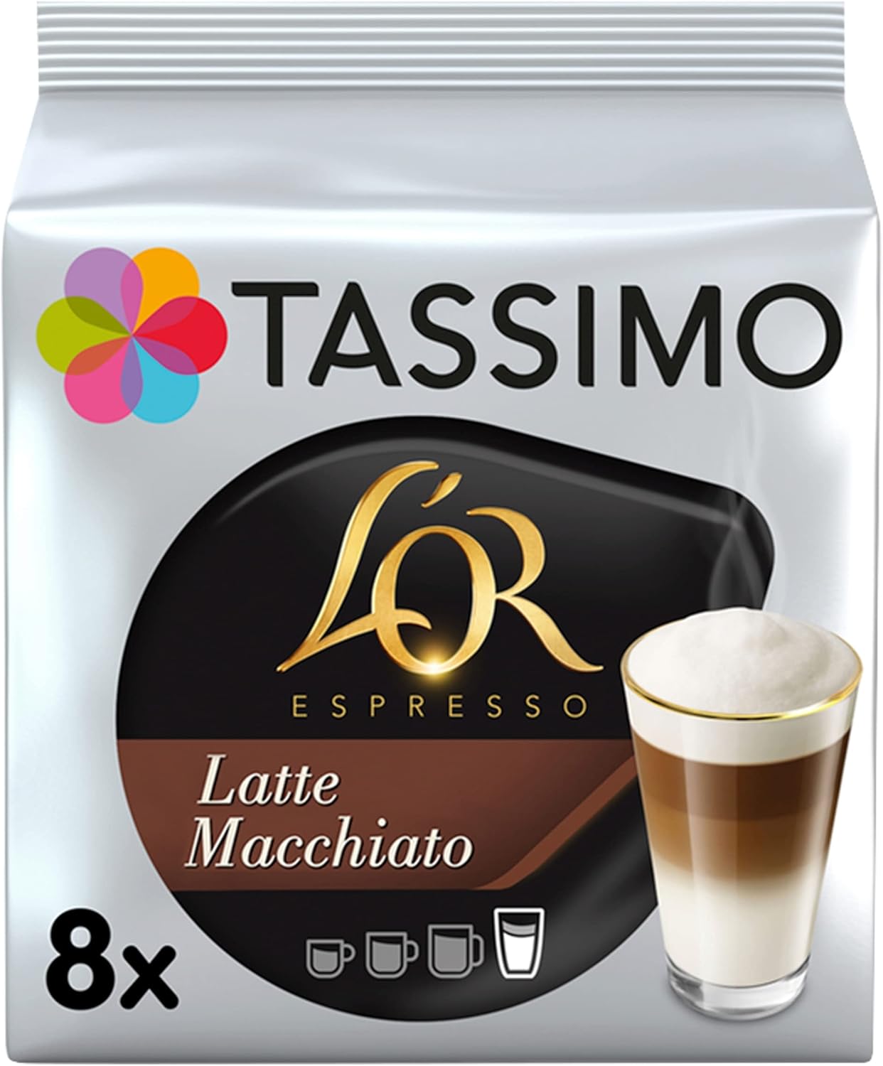 Elegant layered latte macchiato made with L'OR coffee pods