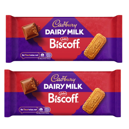 Lotus Biscoff and Cadbury Dairy Milk chocolate bar twin pack