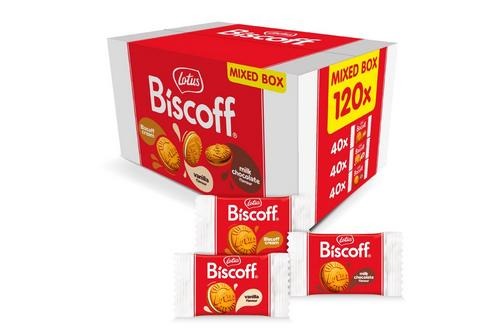 Lotus Biscoff Sandwich Assortment 120 x 10g biscuits in bulk box