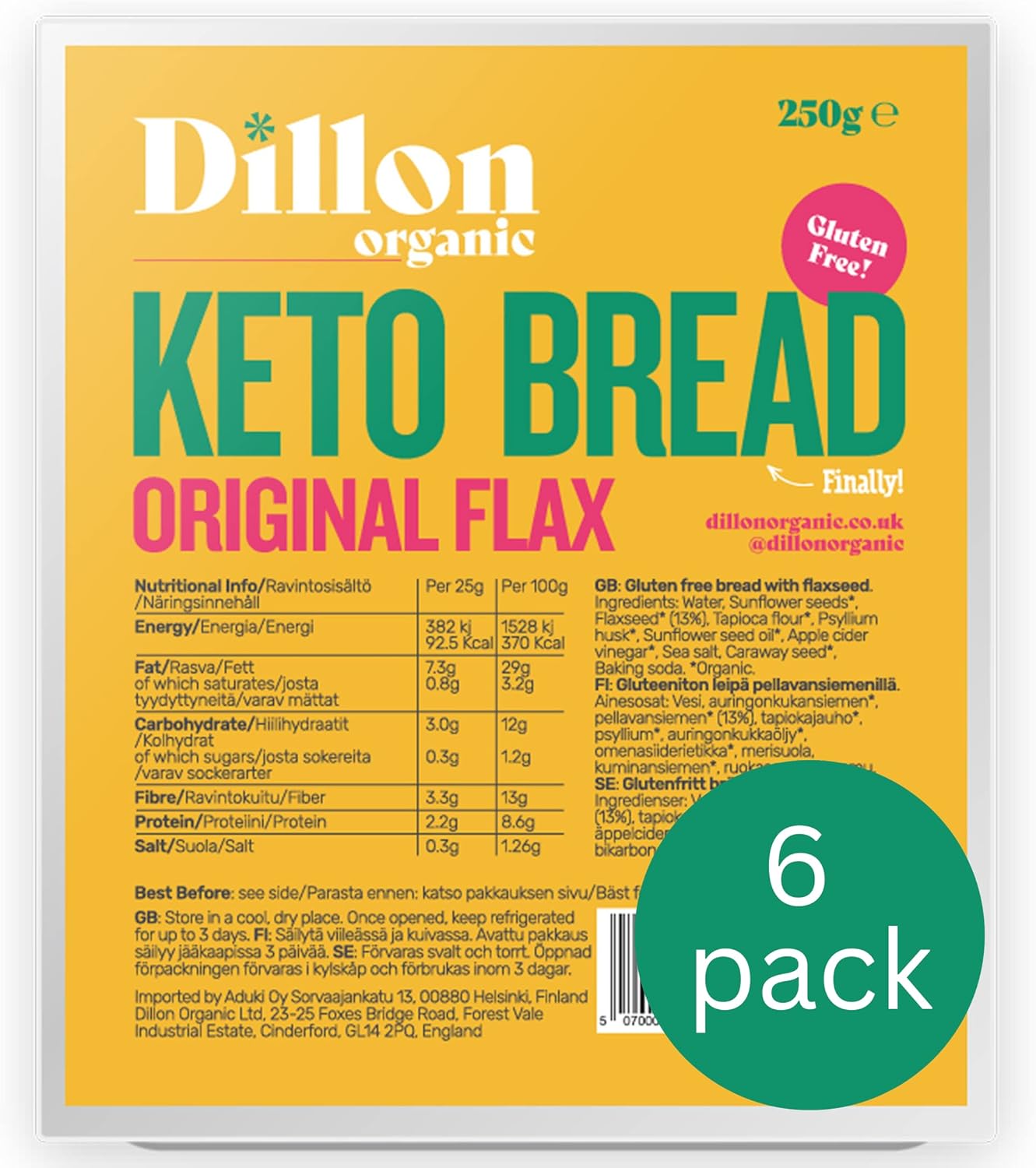 Gluten free low carb bread with seeds