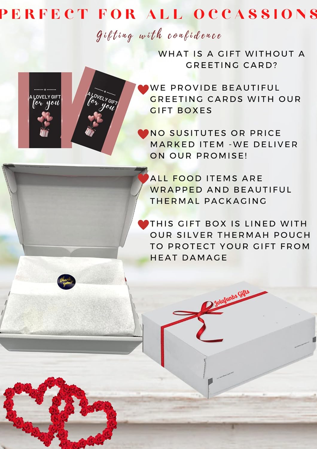 Luxury chocolate gift set for anniversary with Ferrero Rocher, Lindt, roses, and more