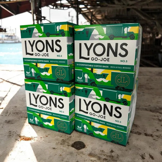Lyons Go-Joe No3 light roast coffee bags in 40-pack retail box