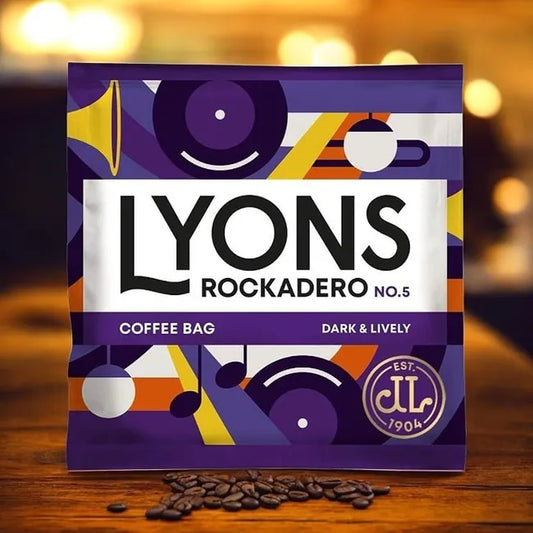 Lyons Rockadero No5 Ground Coffee Bags in bulk pack of 150 for strong coffee lovers