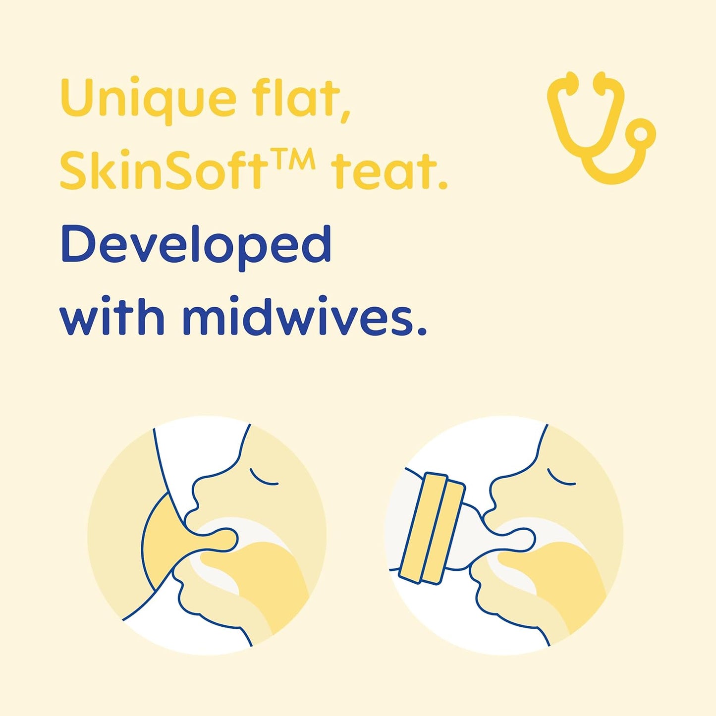 Medium flow SkinSoft silicone teats for babies