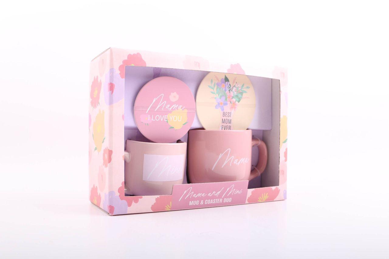 Cozy hot drinks served in the JOLAFUNBS Mama and Mini Mug Gift Set