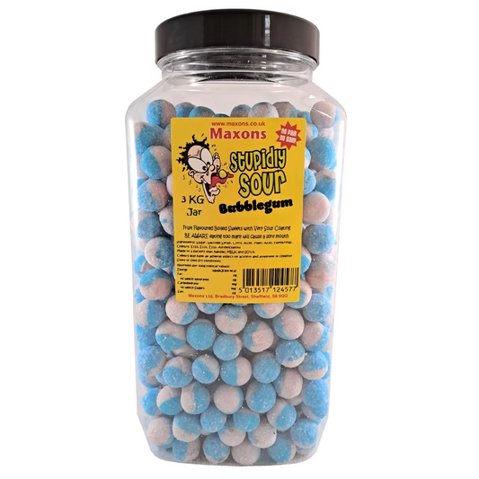 Maxon’s Stupidly Sour Bubblegum Sweets Jar 3kg bulk sour candy