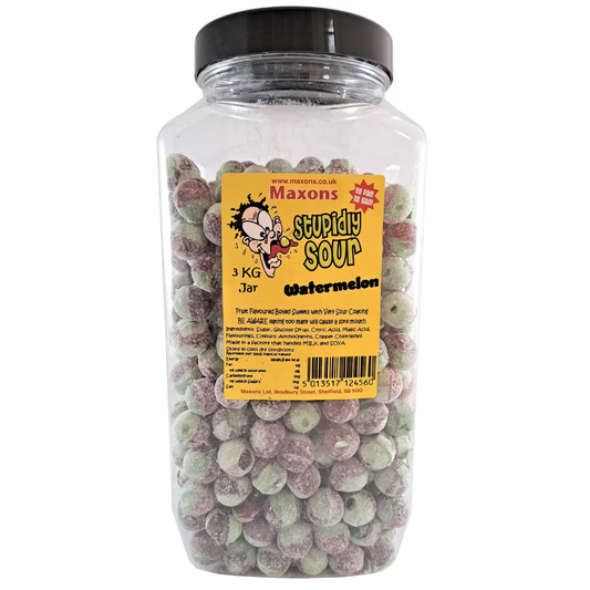 Maxon’s Stupidly Sour Watermelon Sweets Jar 3kg bulk sour candy