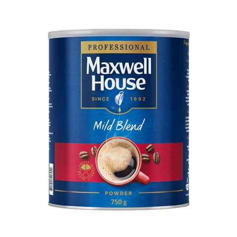 Maxwell House instant coffee 750g tin with mild flavour