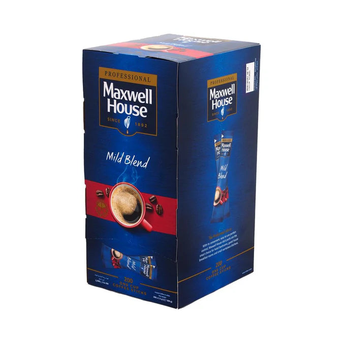 Maxwell House Mild Blend Instant Coffee Sticks 200 Pack for smooth coffee