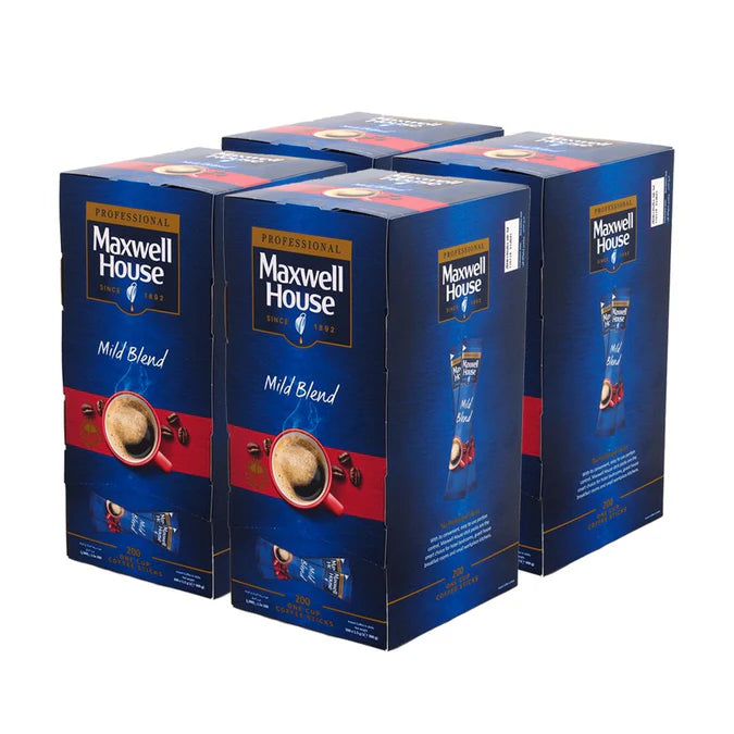 Bulk pack of Maxwell House Mild Blend Instant Coffee Sticks, 4 boxes of 200 sticks