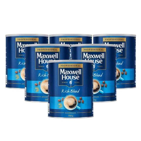 Bulk case of Maxwell House Rich Blend Instant Coffee 6 x 750g