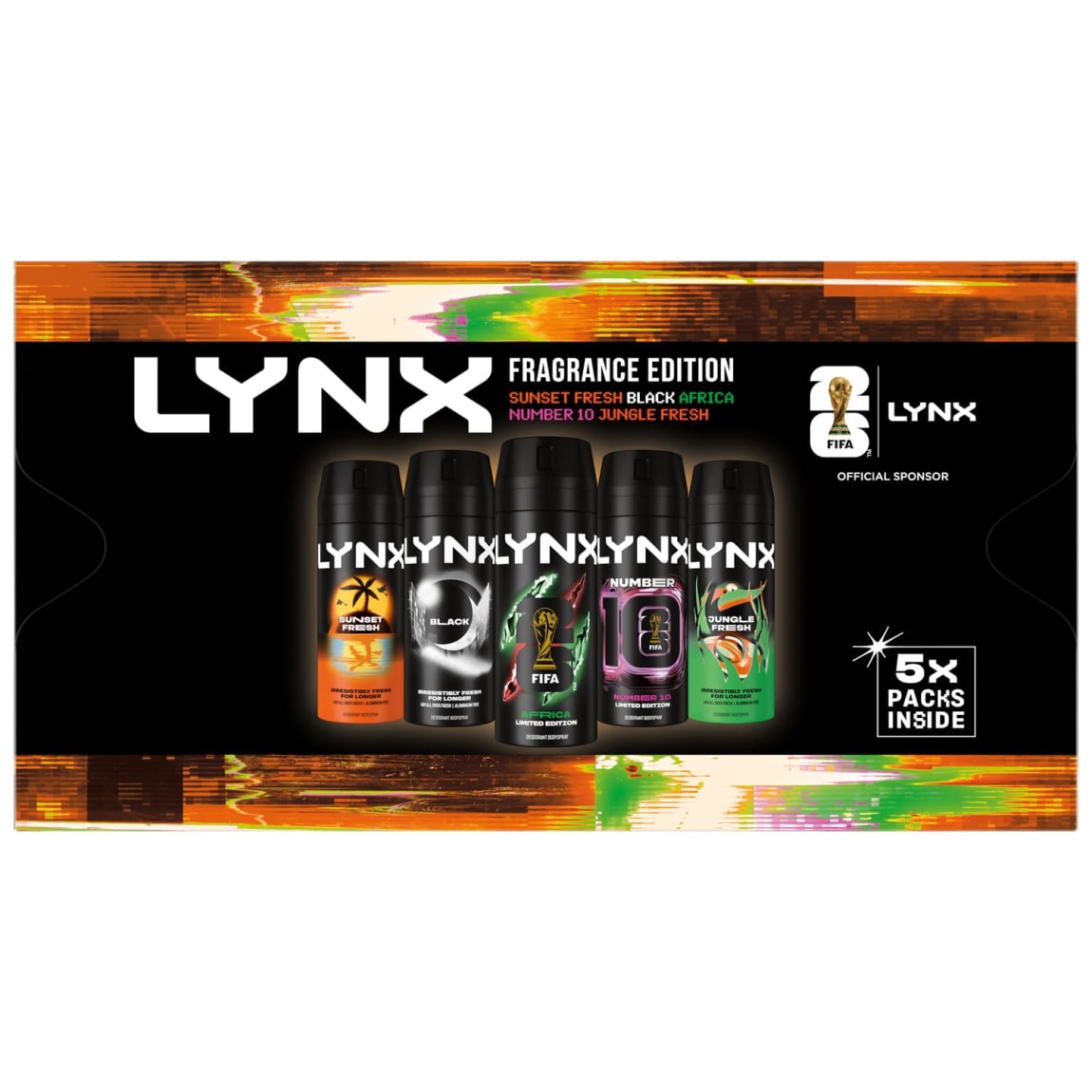 Five pack men’s body spray set with assorted fragrances