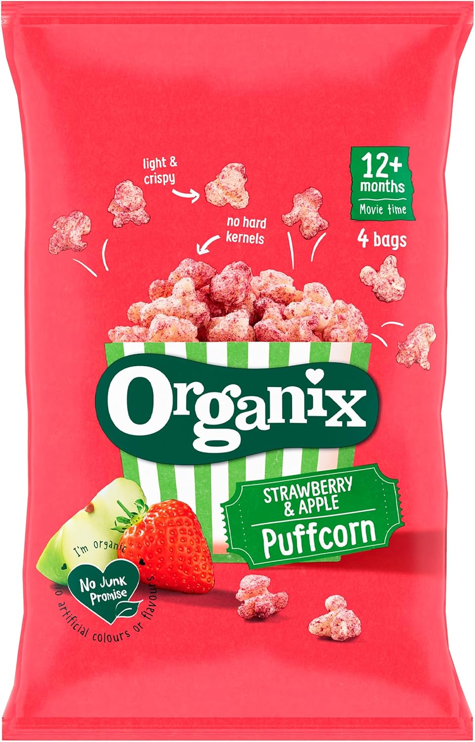 puffed corn snack with no added sugar or salt