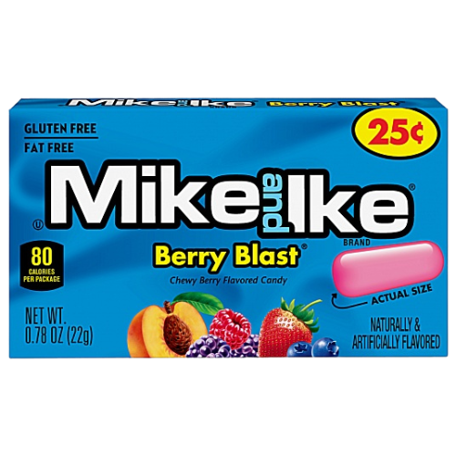 Sharing Mike & Ike Berry Blast mini packs at table