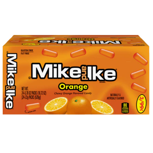 Pack of 24 Mike & Ike Orange 22g candies