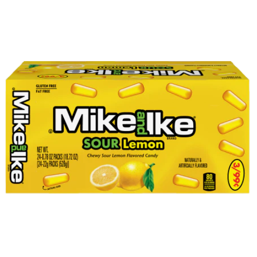 Pack of 24 Mike & Ike Sour Lemon 22g candies