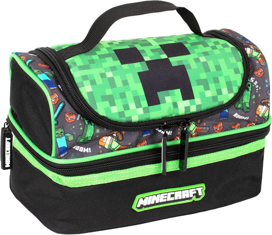 Minecraft insulated double-decker lunch bag for boys