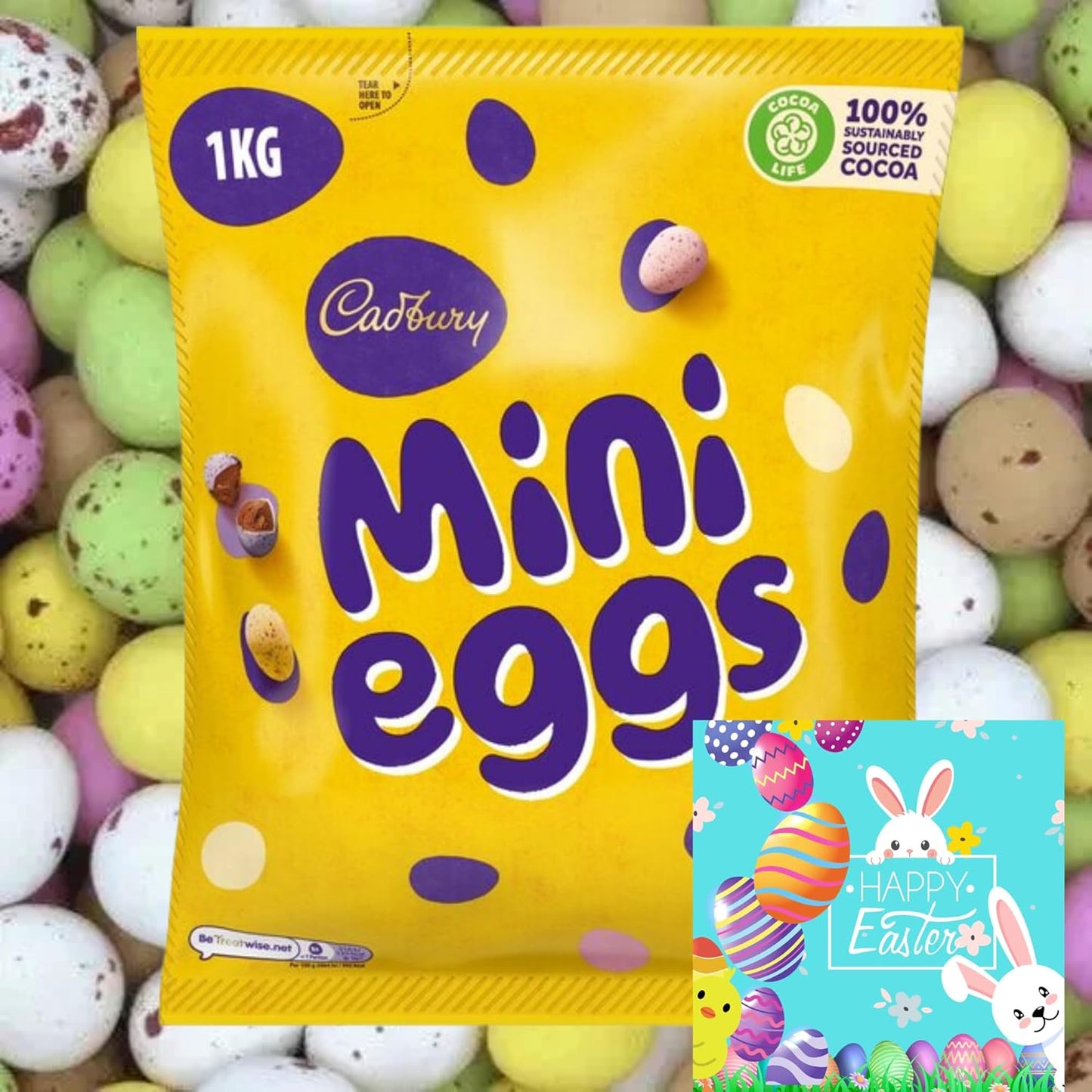 Easter chocolate mini eggs and card bundle – fun for all ages