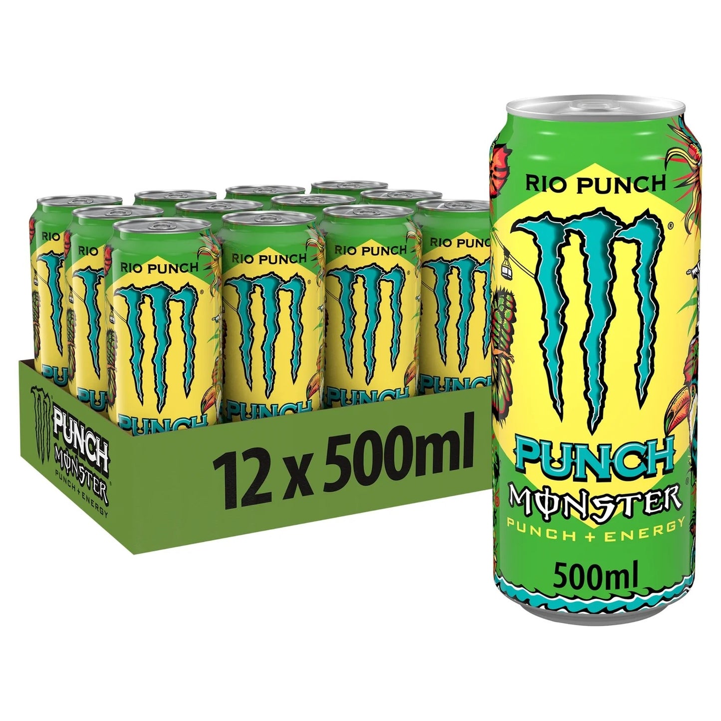 Monster Rio Punch 500ml cans with taurine, caffeine and B vitamins