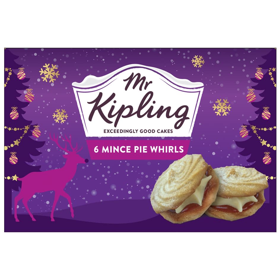 Mr Kipling Mince Pie Whirls 6 Pack festive pastries